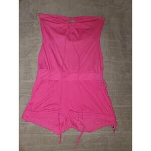 Vintage Rocawear Pink Strapless Romper Drawstring Details